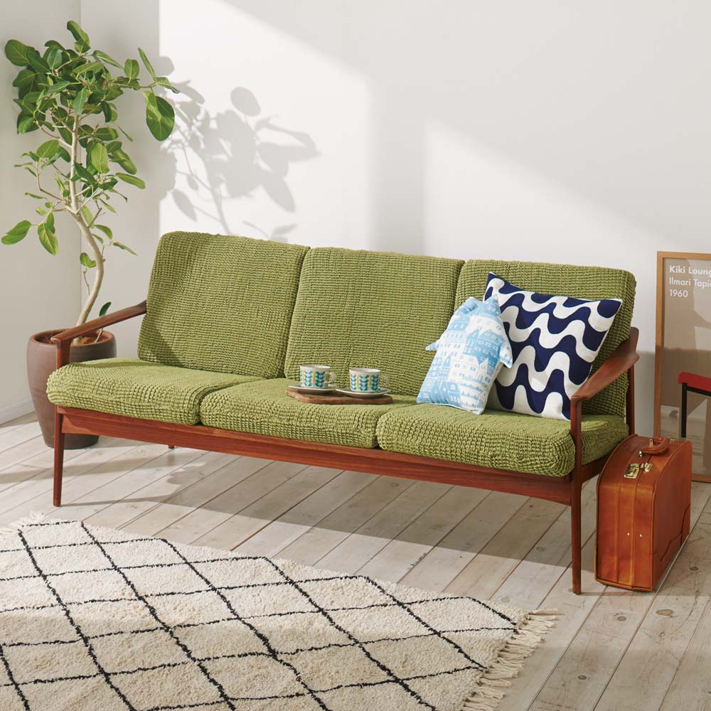 【最大7000円OFFクーポン 11月16日迄】 ≪1人用（1枚）≫ スペイン製 座面・背もたれ兼用ファスナー式クッションカバー〈ビスタ〉 人掛けソファーカバー ソファーカバー 615814