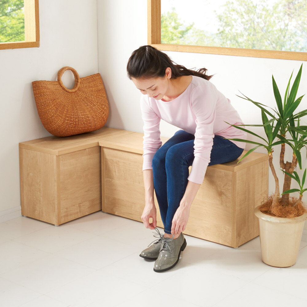 【最大8000円OFFクーポン 12/11 1:59迄】 耐荷重100kg!組み立て不要 収納庫付ベンチ ボックスタイプ・幅90cm奥行31cm 玄関周り雑貨 ...