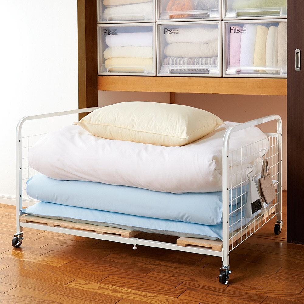 【最大8000円OFFクーポン 11月27日1：59迄】 頑丈幅伸縮すのこ布団台シリーズ 押し入れワゴン 押入れ ..