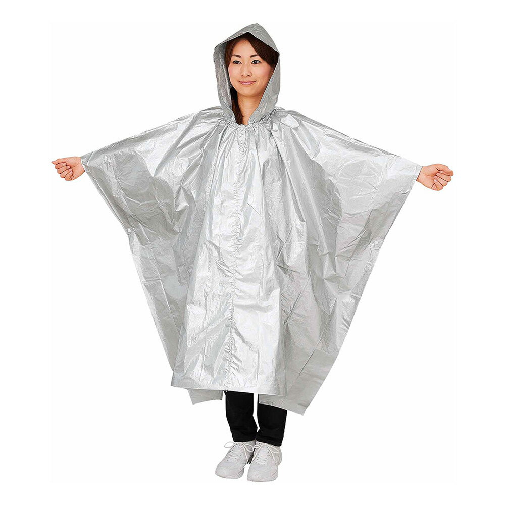 【最大5000円OFFクーポン 12／1迄】 防寒フード付きブランケット/アルミ素材使用｜ポンチョ型 収納ポーチ付き 日用品 便利グッズ 生活雑貨 KR0072 ＼LINE友だち登録で500円オフクーポン／