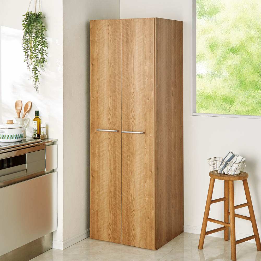 家具 収納 キッチン収納 食器棚 キッチンストッカー 食品ストッカー 食器からストックまで入る！大容量キッチンパントリー収納庫 幅60奥行55cm 730911のサムネイル