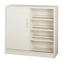 【最大7千円OFFクーポン 7/26 1:59まで】 キャビネット リビングボード リビング収納 完成品 見せるも隠すも収納シリーズ 片引き戸 幅90cm高さ85cm 528104
