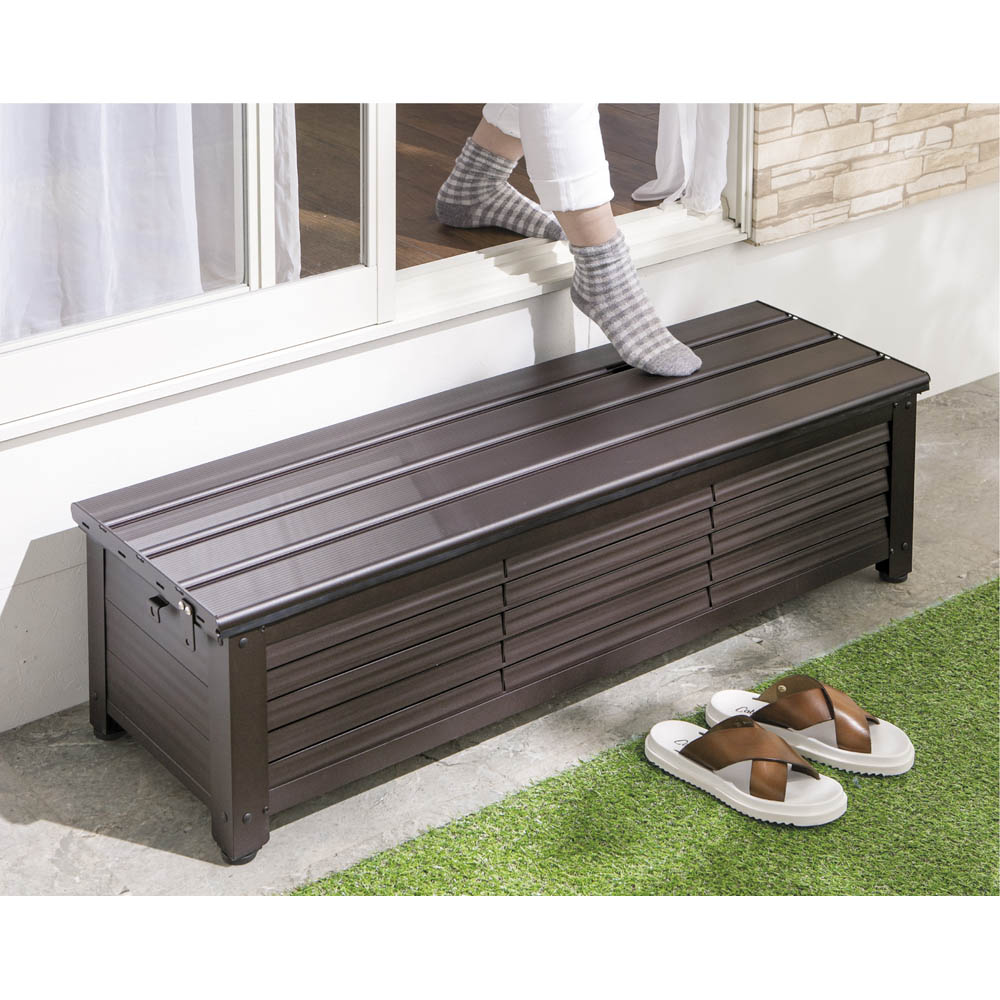 【最大8000円OFFクーポン 11月27日1:59迄】 ルーバーストッカー 浅型踏み台タイプ 幅84cm 物置 547119