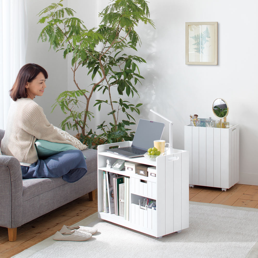 【クーポン9月11日1：59迄】 隠せるリビング整理ワゴン 収納タイプ 幅40cm 収納ボックス 小物収納 フリーボックス 628706 ＼LINE友だち登録でクーポン／ dinos-kagu-10737424 ディノス家具 楽天市場店 サンプル画像3