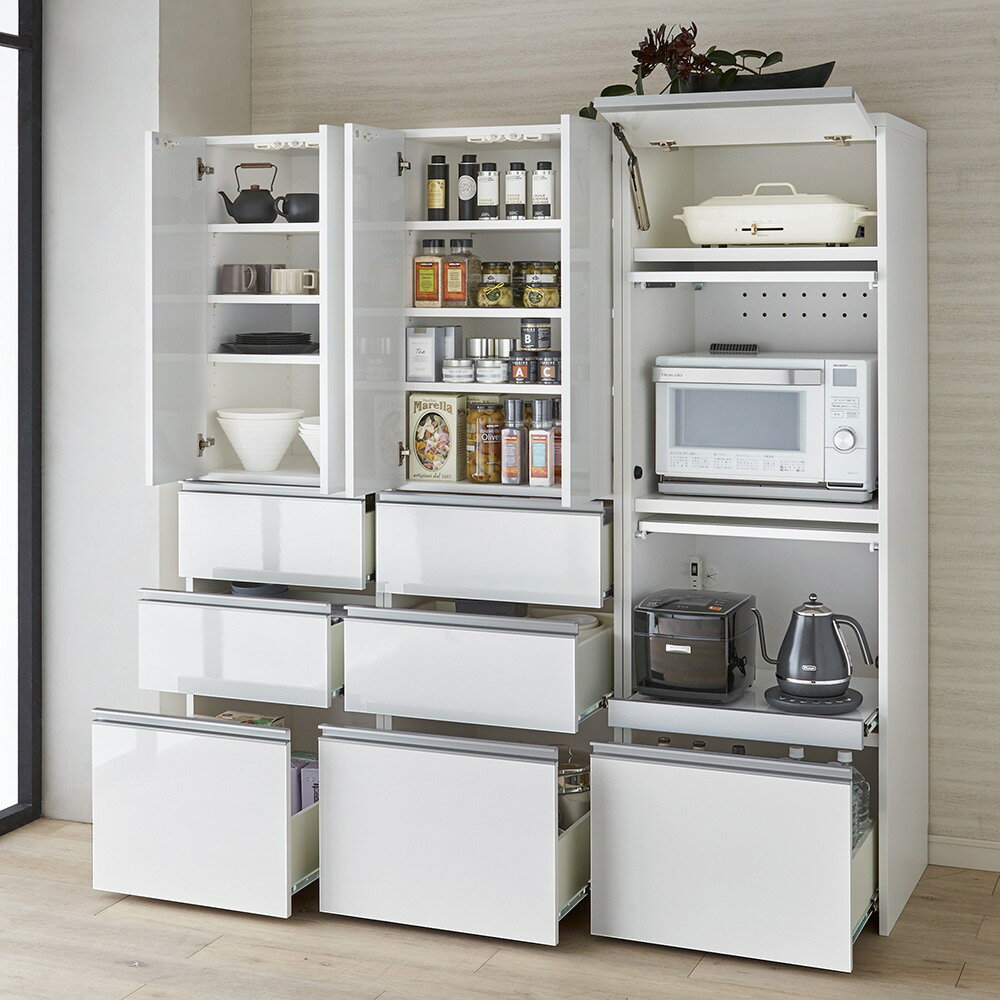 家具 収納 キッチン収納 食器棚 キッチンストッカー 食品ストッカー Ymir/ユミル 隠せるストッカー 幅55奥行55cm高さ178cm H35020のサムネイル