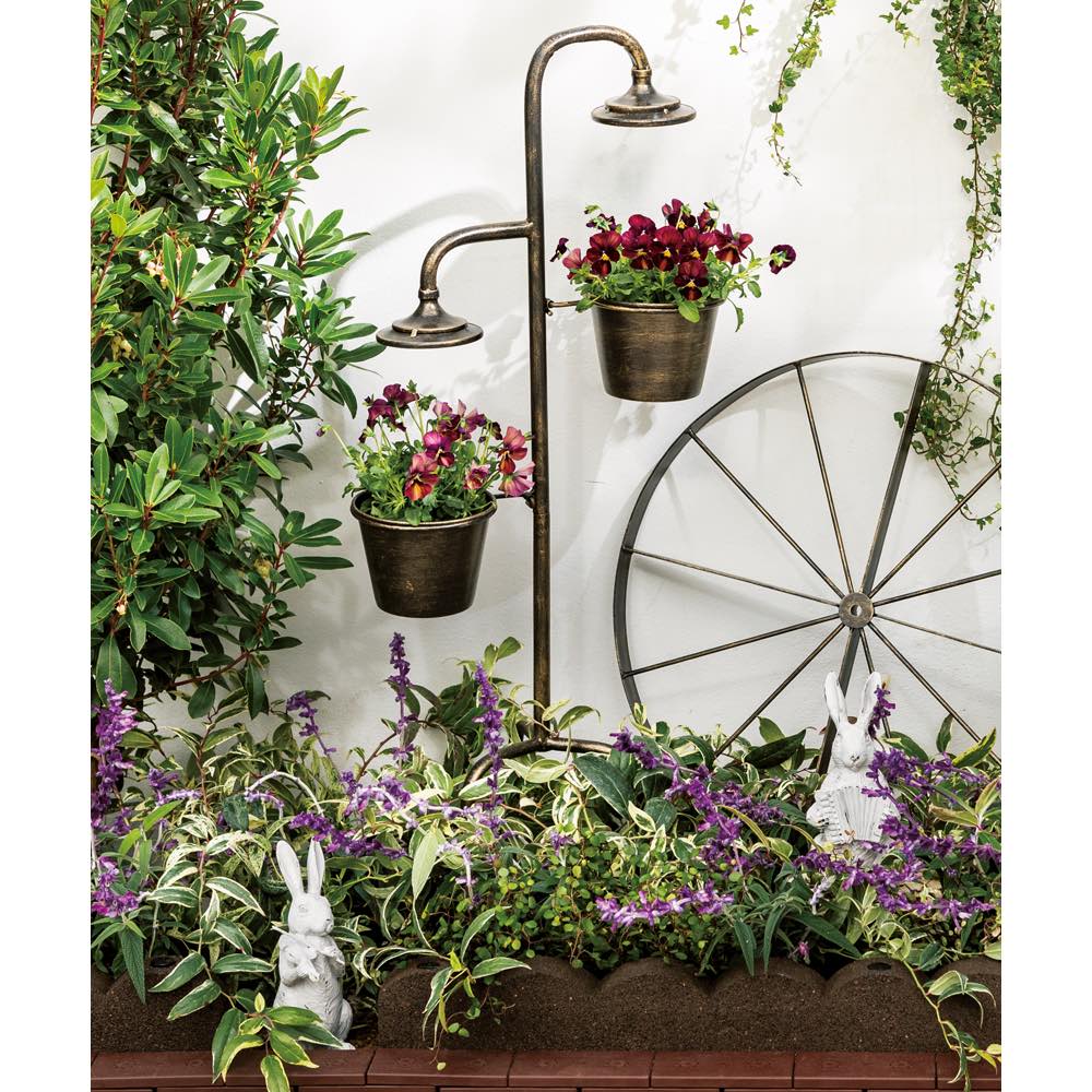 レビュー記入で1000円クーポン配布 プランター 鉢 フラワースタンド ガーデニング用品 エクステリア 花だん用アイアンシリーズ 蛇口プランター ECB724のサムネイル