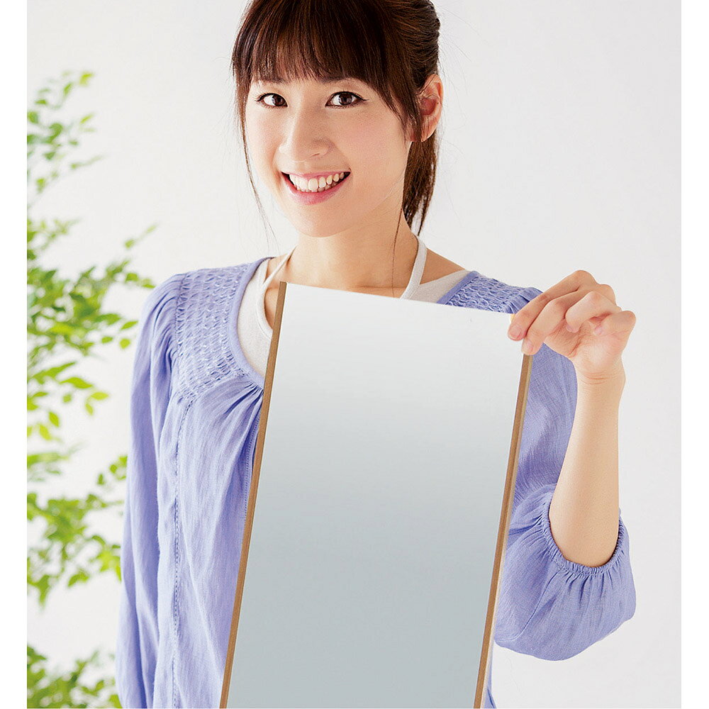 【クーポン10月12日迄】 ≪85×180cm≫ 割れない軽量フィルムミラー ［太枠］ 耐震グ...