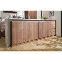 キッチンカウンター下収納 キッチン収納 シンプルカウンター下収納庫(奥行30高さ97cm) 5枚扉タイプ 幅121.5cm 542628