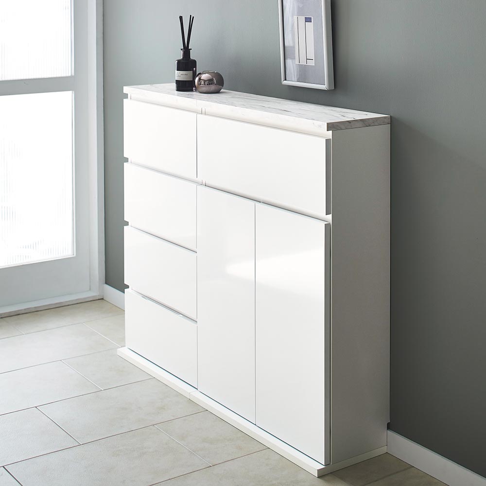 家具 収納 トイレ収納 洗面所収納 Marblenome/マーブルノーム 薄型サニタリーストッカー 幅45cm 引き出し H32823のサムネイル