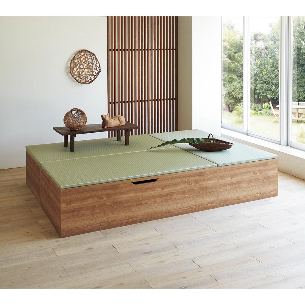 ＼LINE友だち登録でクーポン／ 美草跳ね上げ式ユニット畳2 高さ45cm大容量 畳単品 半畳 ユニットシェルフ リビング収納 H95207