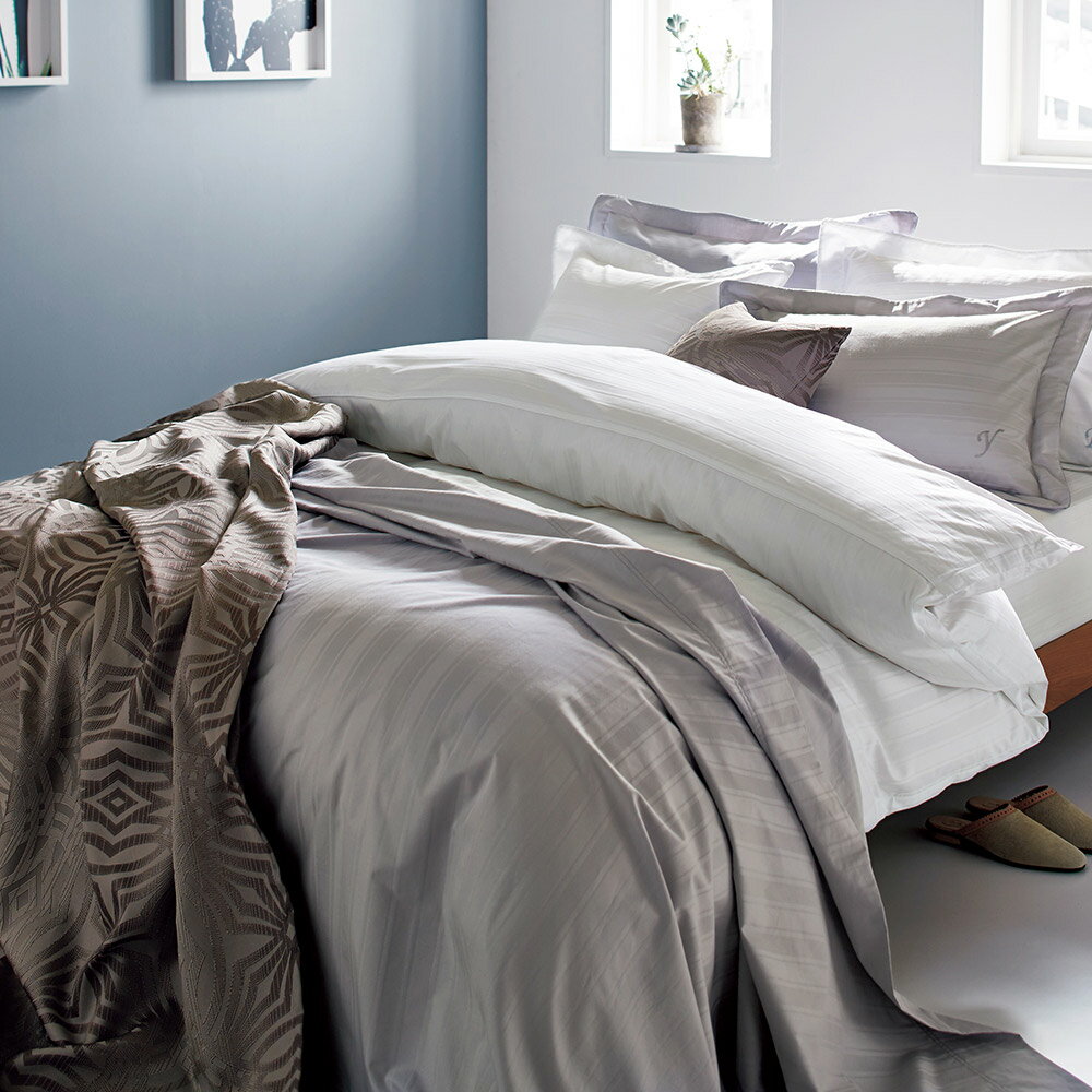 【クーポン10％OFF 12/26 1：59迄】 ≪シングルロング≫ サティーンストライプ 掛けカバー 掛け布団カバ..