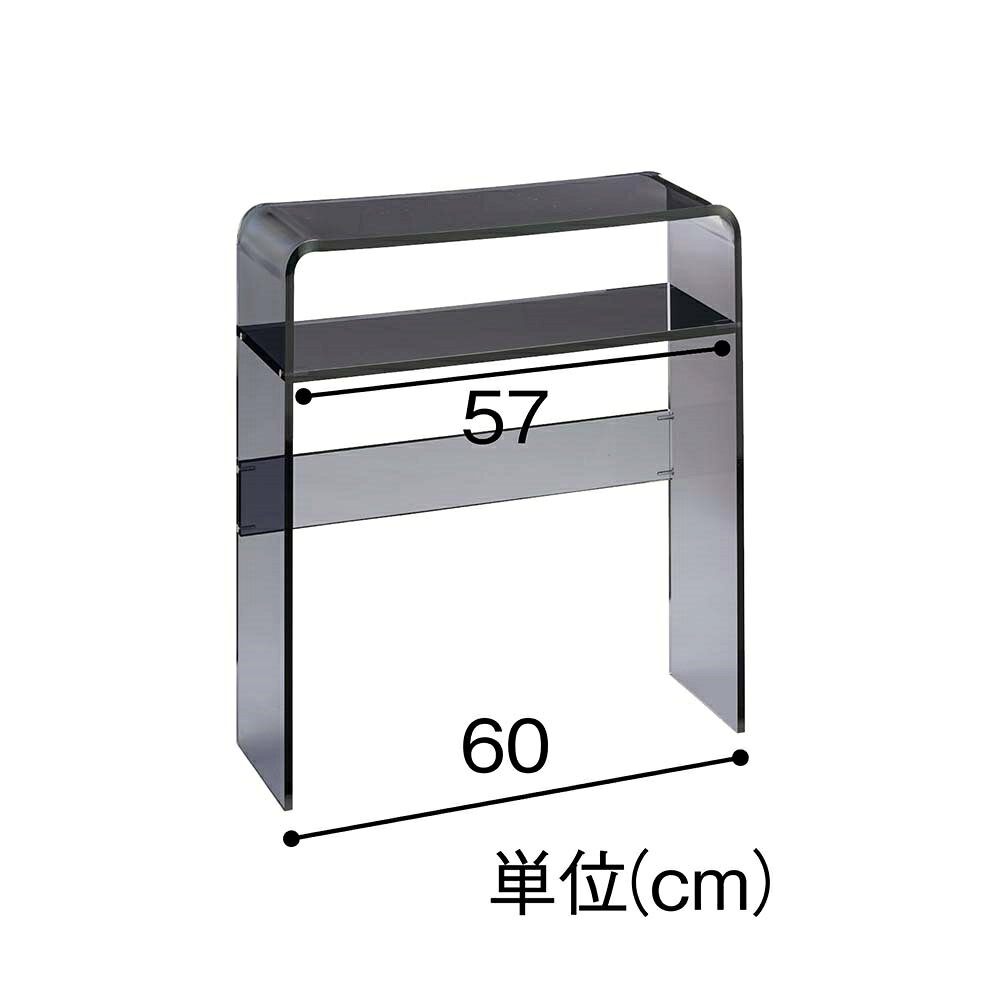 【クーポン配布 お買い物マラソン中】 【幅60cm】Gel アクリルコンソールテーブル 棚付き コンソールテーブル テーブル H96001 ＼LINE友だち登録でクーポン/