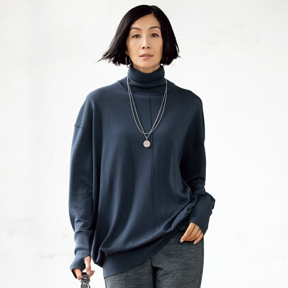 【クーポン配布 11月27日1：59迄】 バルーンフォルム タートルネック プルオーバー ニットセーター ニ..