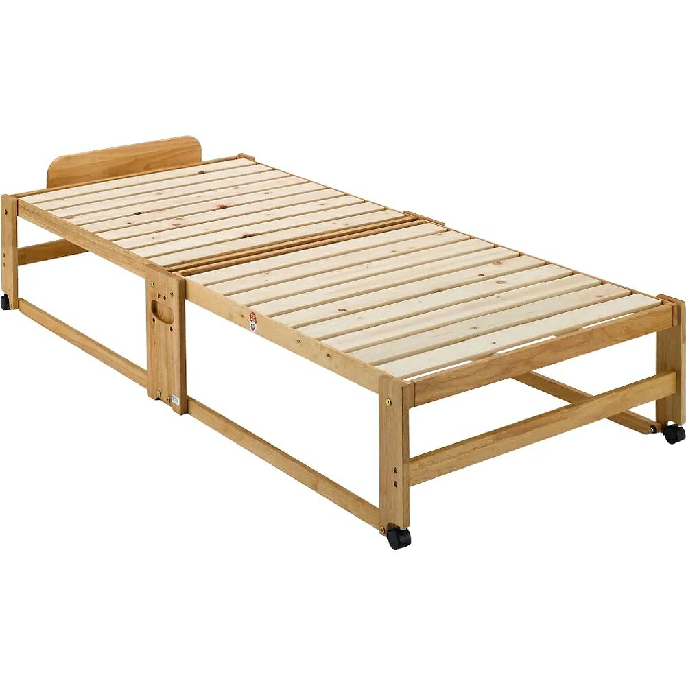 【クーポン7月11日迄】 ≪ヘッドあり≫ 折りたたみ式ひのきすのこベッド シングルハ...