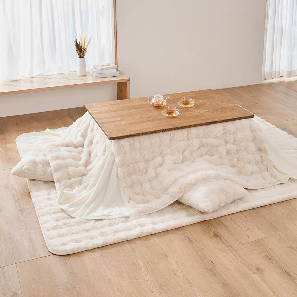 【クーポン配布 11月27日1：59迄】 ≪長方形・大≫ Lapin Luxe/ラパンリュクス はっ水ファー調こたつ掛け こたつ布団 こたつ 615513