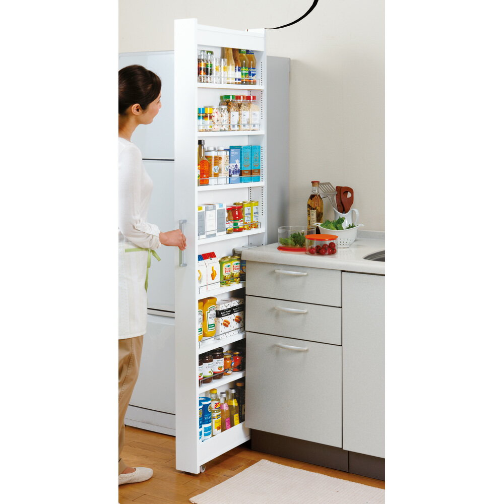 ［幅24奥行45cm］ リバーシブルキッチンすき間収納ワゴン 日本製 キッチンストッカー 隙間収納 キッチン収納 630037 ＼LINE友だち登録でクーポン／