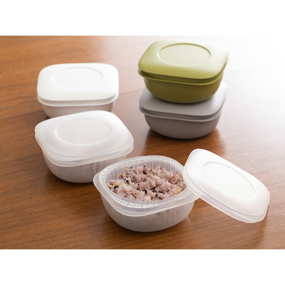 ≪同色6個組≫ 蒸気であたためる冷凍ごはん容器 160-200g保存できます キャニスター 食品保存容器 保存容器 オイル KR0206 ＼LINE友だち登録でクーポン／
