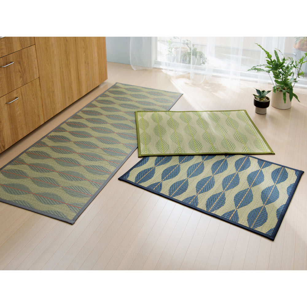 乐天商城 - ≪約67×90cm≫ い草インテリアマット〈リーブス〉（厚さ約5mm） 玄関マット カーペット ラグ マット 647572 ＼LINE友だち登録でクーポン／