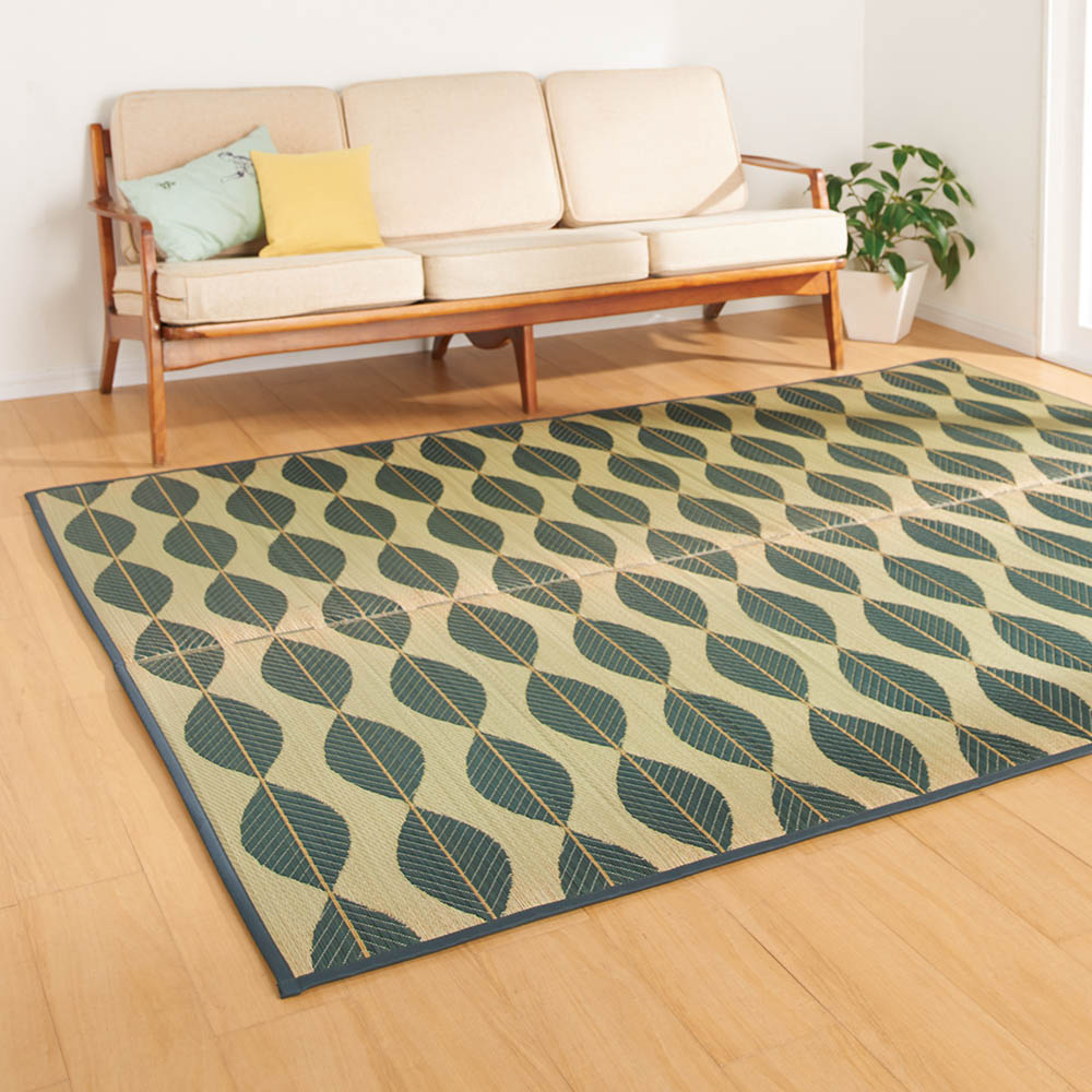 樂天商城 - 【クーポン配布 お買い物マラソン中】 ≪裏付き・約190×300cm≫ い草ラグ〈リーブス〉 カーペット ラグ マット 654432 ＼LINE友だち登録でクーポン／
