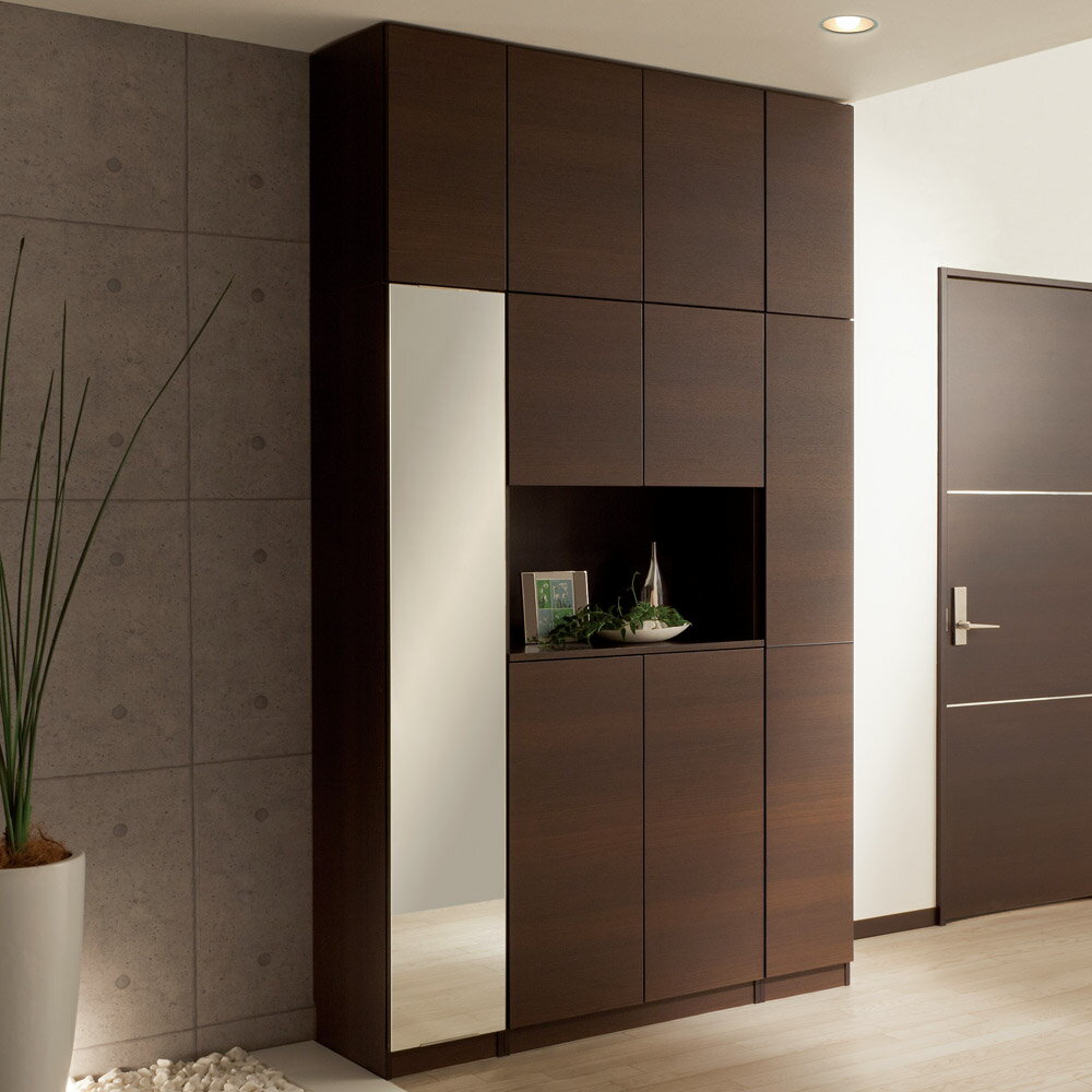 インテリアに合わせて8色＆13タイプから選べるシューズボックス ミラー扉（左開き） 幅30高さ180.5cm 下駄箱 シューズボックス 玄関収納 631504 ＼LINE友だち登録でクーポン／