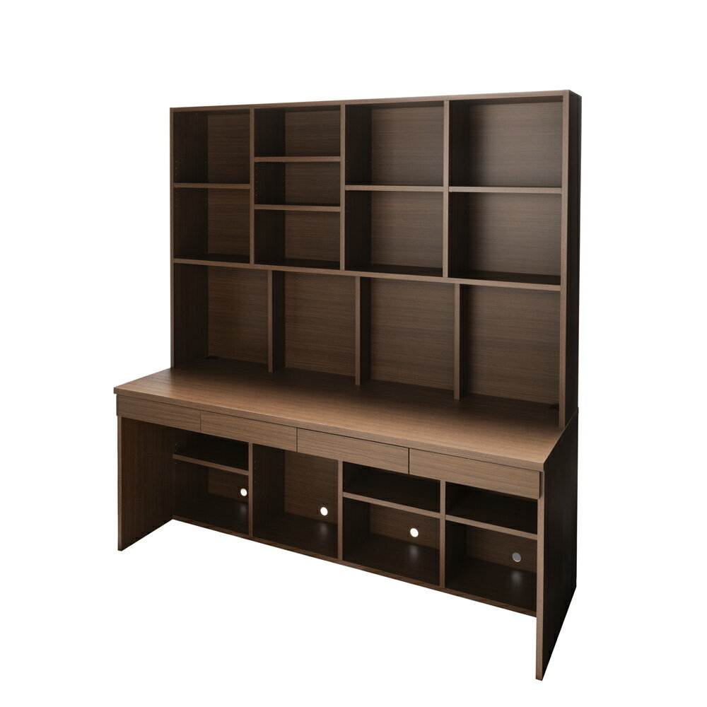 A4サイズもたっぷり収納 天板ひろびろ本格派デスク 幅180cm高さ195cm オフィス 事務 書斎机 机 544640