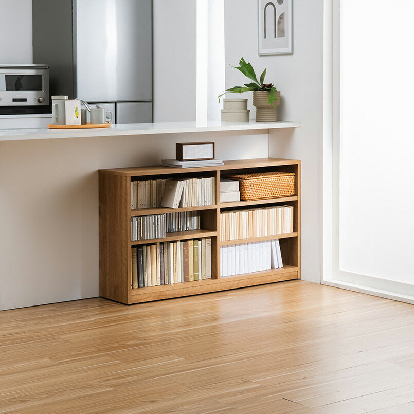 Rakuten - 隠しキャスター付きオープンラック 幅120cm奥行29.5cm高さ70cm ウッドラック 木製シェルフ 本棚 ラック シェルフ 644102 ＼LINE友だち登録でクーポン／