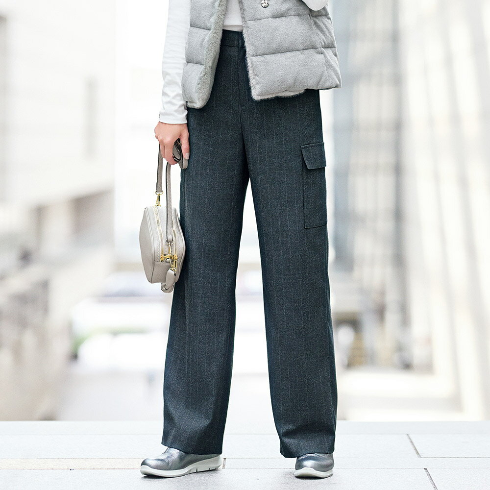 ラメ ストライプ セミワイド カーゴパンツ カーゴパンツ チノパンツ パンツ 142202 ＼LINE友だち登録でクーポン／