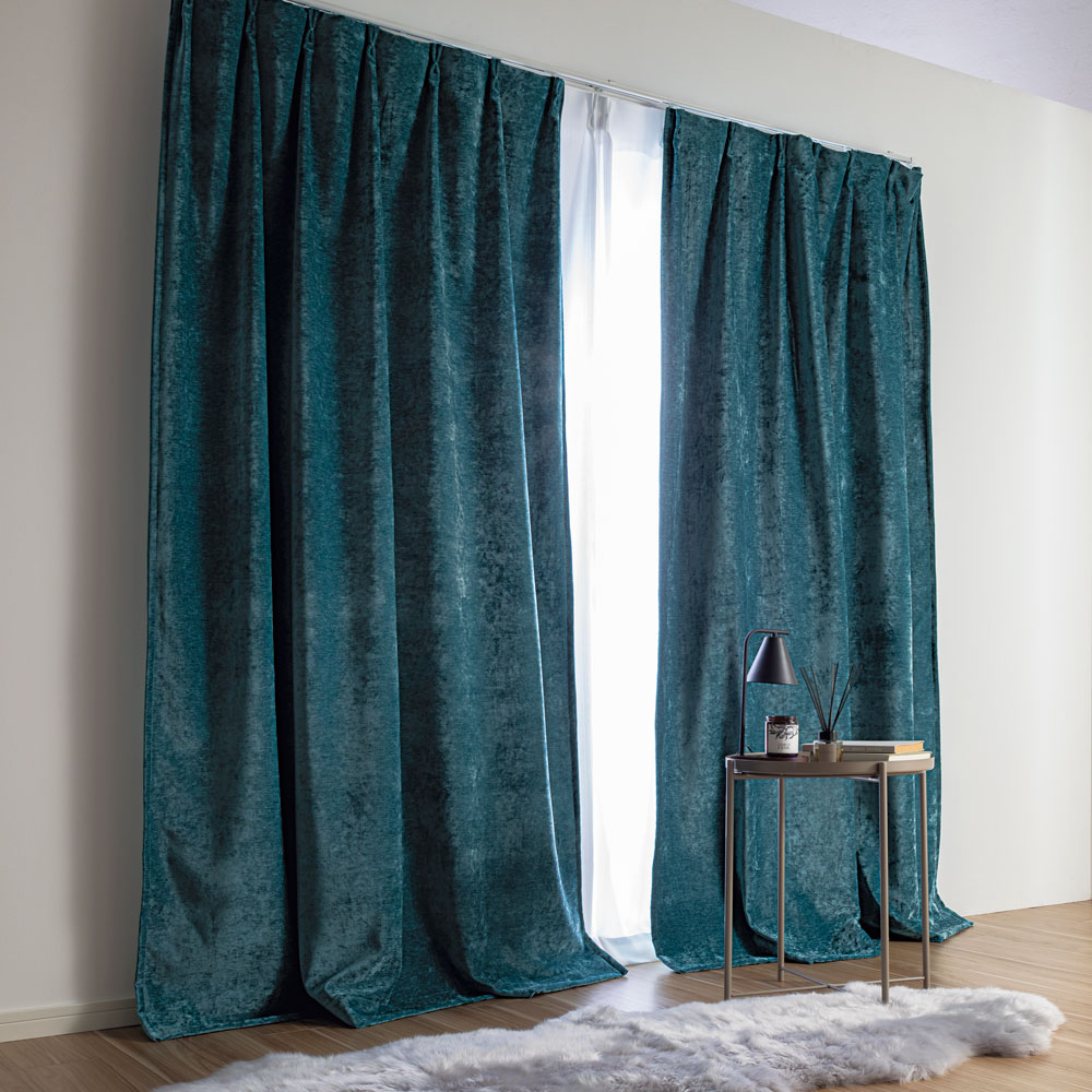 【クーポン10％OFF 1/11迄】 ≪幅100cm×丈135cm（2枚組）≫ 2枚重ねベルベット調カーテン ドレープカーテン カーテン 58430C