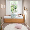 【クーポン最大5千円OFF 11/4 20時から4h限定】 ≪幅76cm・ショート長さ184cm≫省スペース対応コンパクトチェストベッド 棚付き(国産ボンネルコイルマットレス付き) ベッド 540210