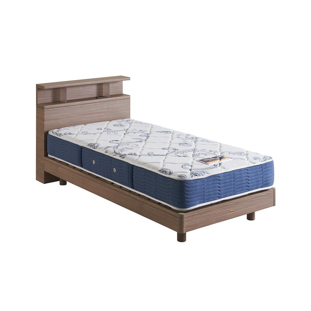 Wide Double Bed - ≪ワイドダブル幅153cm≫SIMMONS/シモンズ シェルフII 脚タイプベッド 5.5インチマットレス付き【配送料金込み 組立・設置サービス付き】 木製ベッド ベッド H95144 ＼LINE友だち登録でクーポン／