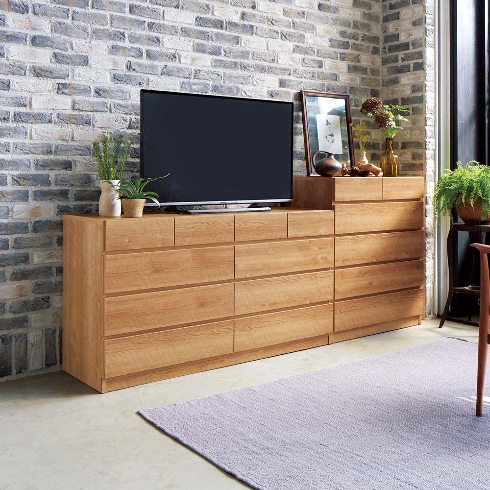 頑丈天板を賢く活用！ワイドクローゼットチェスト 5段・幅80cm タンス 衣類収納 632920