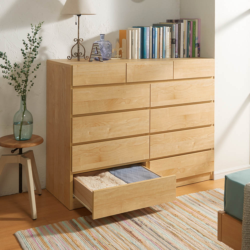 頑丈天板を賢く活用！ワイドクローゼットチェスト 5段・幅120cm タンス 衣類収納 632922 ＼LINE友だち登録でクーポン／