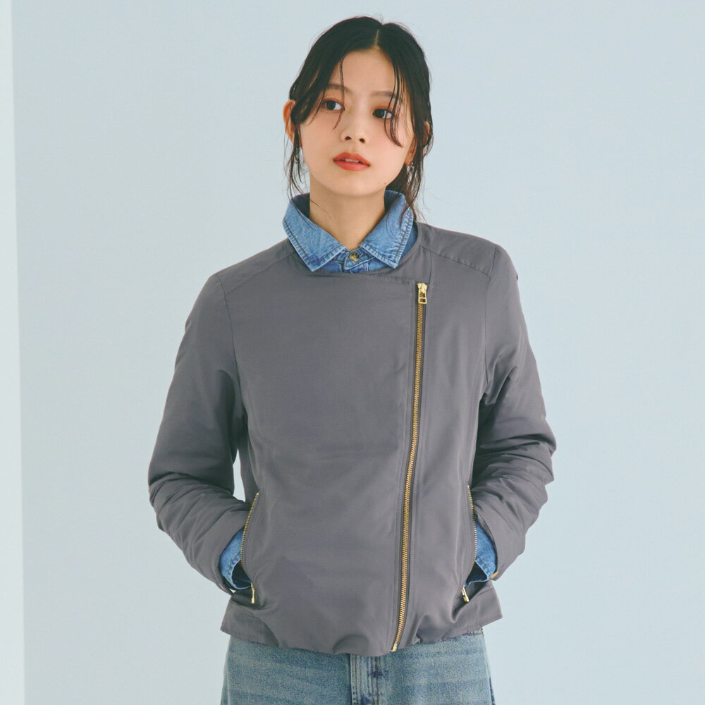 【クーポン配布 お買い物マラソン中】 ノーカラー ライダース ダウンジャケット ノーカラージャケット ジャケット 102401 ＼LINE友だち登録でクーポン／