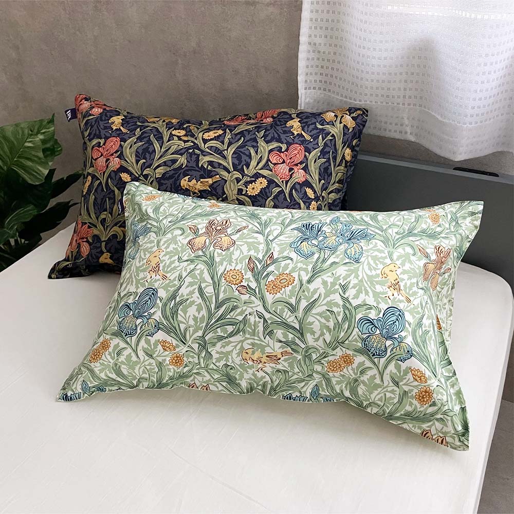 ≪普通判≫ V＆Aアイリス柄サテン 枕カバー 枕カバー ピローケース 布団カバー シーツ 624080 ＼LINE友だち登録でクーポン／