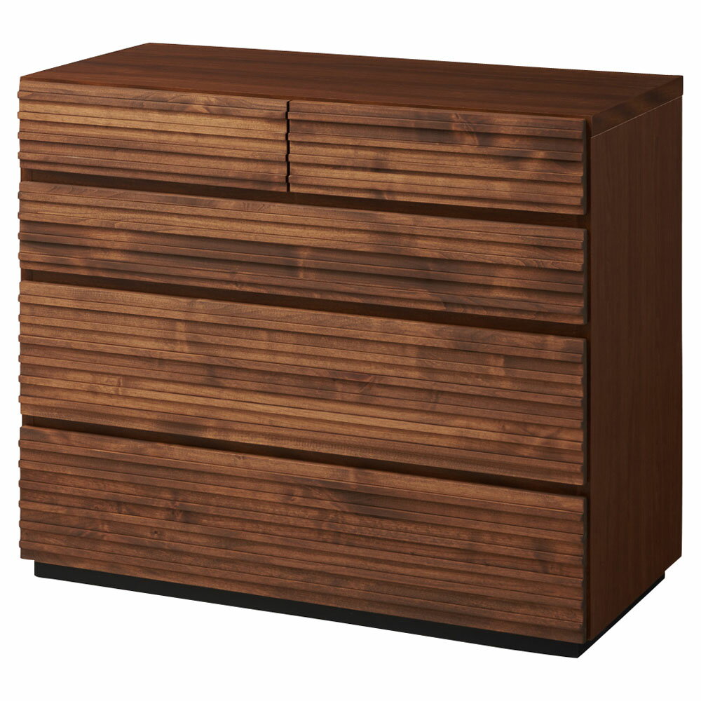 天然木横格子柄のローチェスト 4段・幅90cm奥行44cm 押入れ クローゼット収納 衣類収納 632929 ＼LINE友だち登録でクーポン／