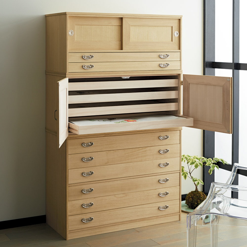 【クーポン配布 11月27日1:59迄】 【本格派の着物収納】総桐着物収納ユニットタンス 3点セット引き出し6段 高さ164.5cm タンス 衣類収納 5320...