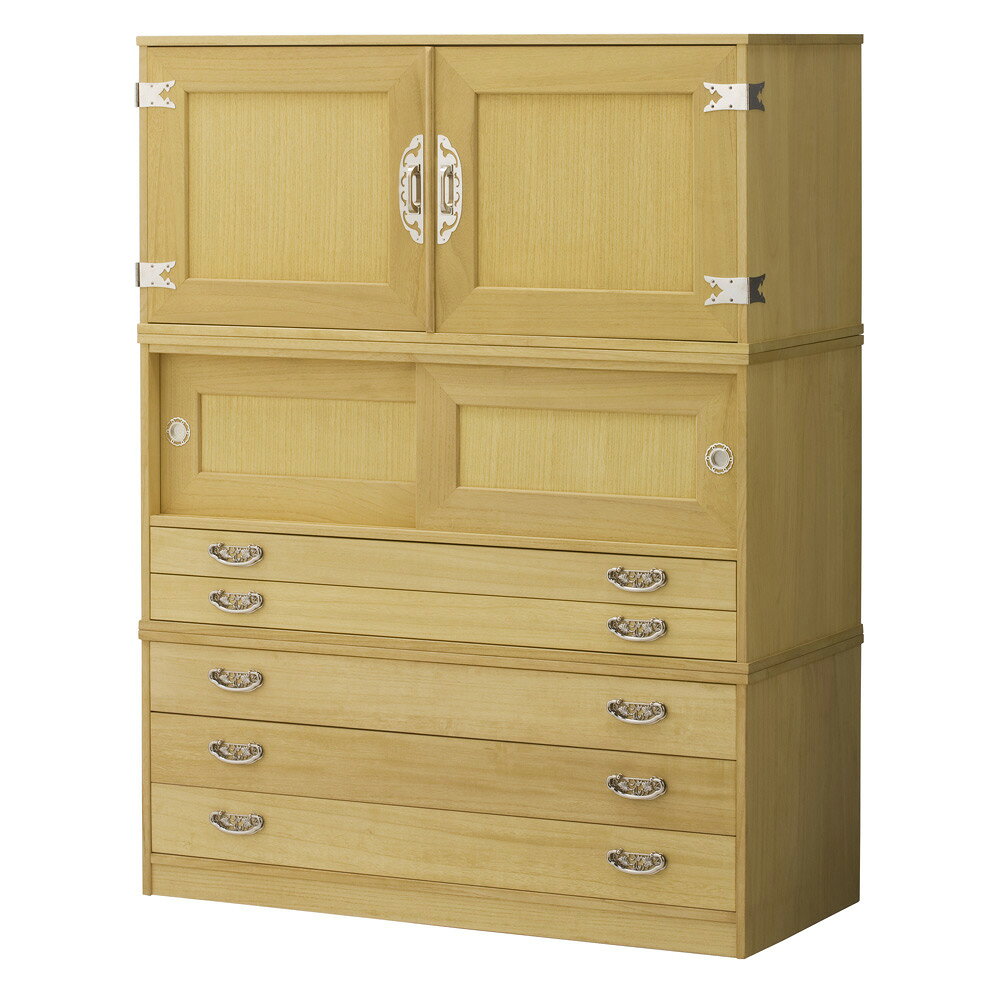 【本格派の着物収納】総桐着物収納ユニットタンス 3点セット引き出し3段 高さ130.5cm タンス 衣類収納 633148 ＼LINE友だち登録でクーポン／