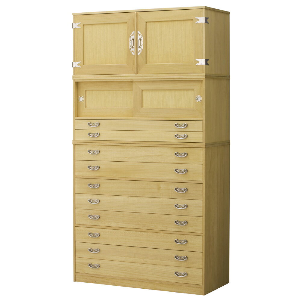 【本格派の着物収納】総桐着物収納ユニットタンス 3点セット引き出し8段 高さ188cm タンス 衣類収納 633150 ＼LINE友だち登録でクーポン／