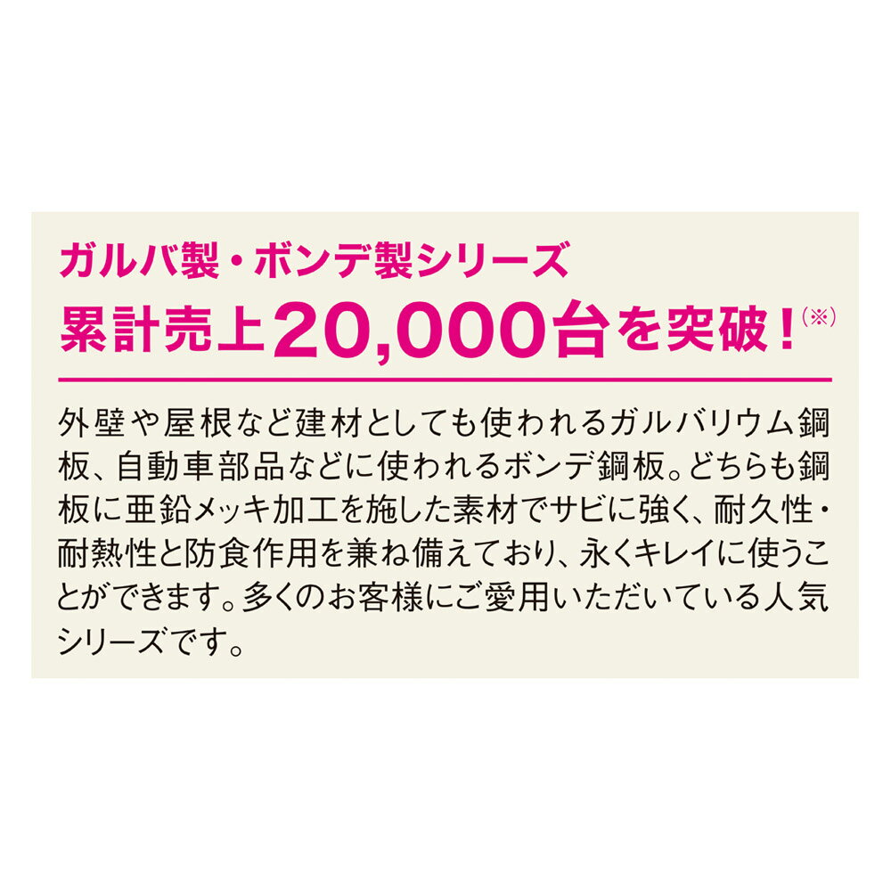 ガルバ製ゴミ保管庫レギュラータイプ幅69奥行55cmペール付きG31810