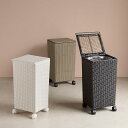 【クーポン最大10%OFF 7/13 10時から】 ダストボックス 掃除用品 ラタン調ふた付きダストボックス 小 WJ1321