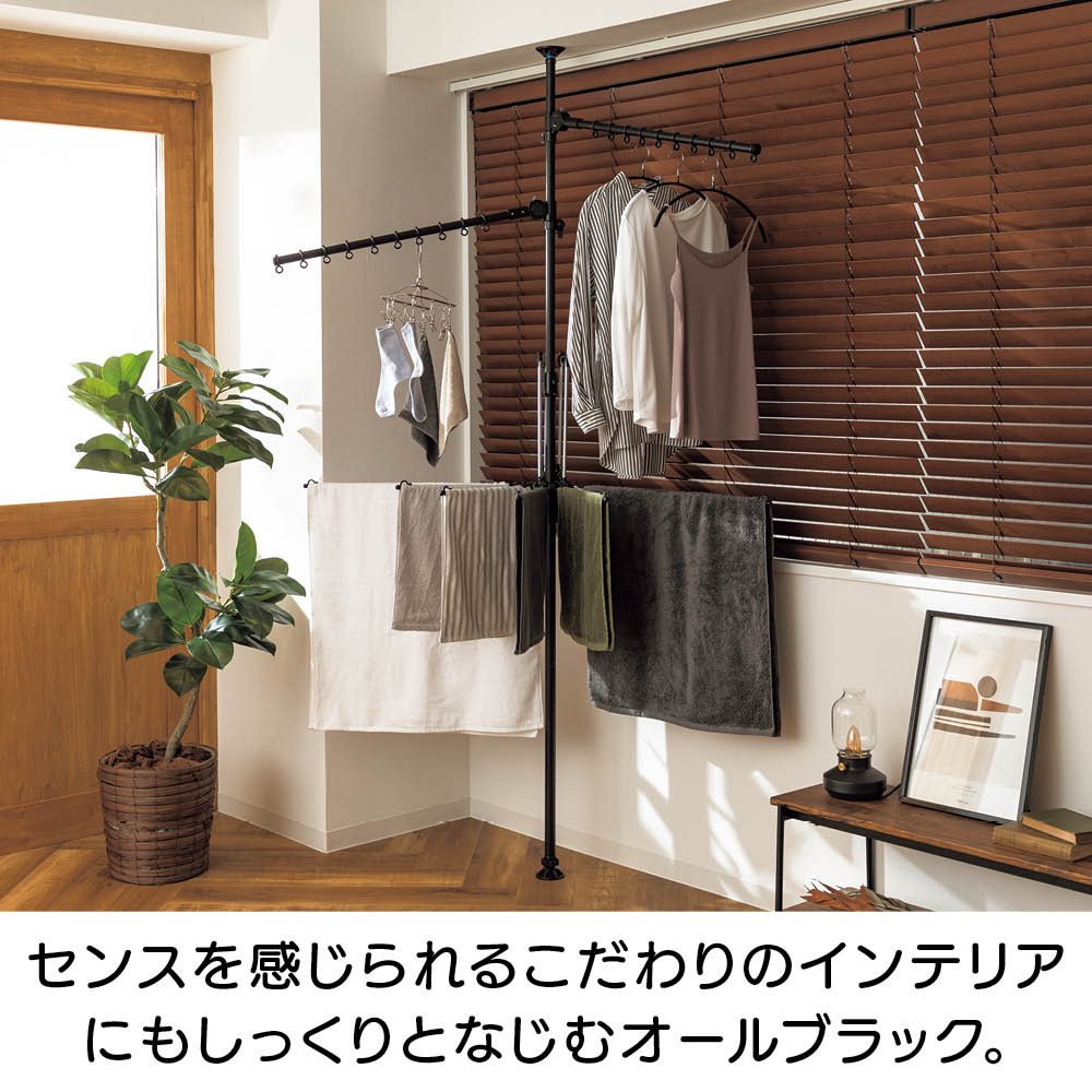 「どこでもポール」ワンタッチつっぱり物干し ア...の紹介画像2
