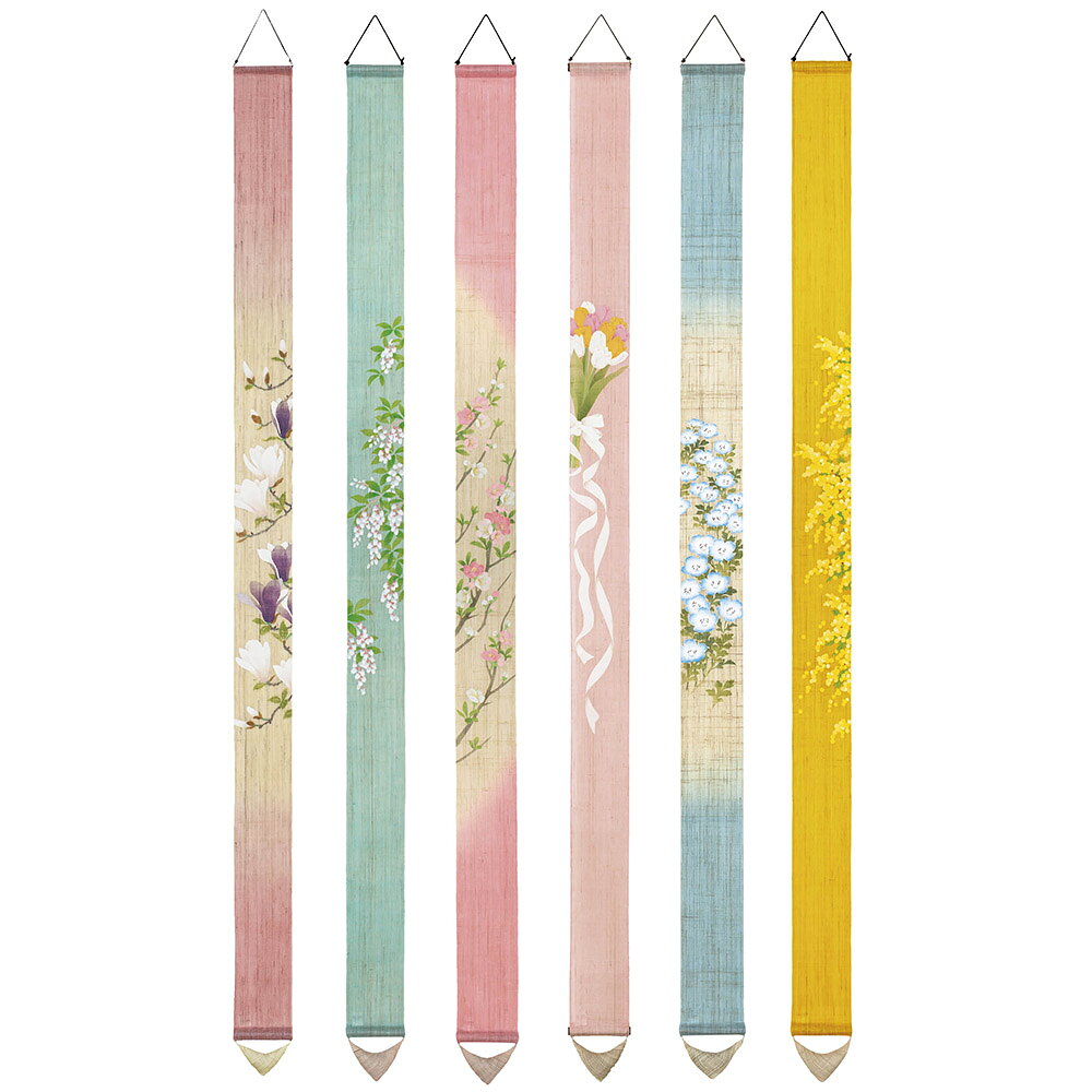 Rakuten - 【クーポン10％OFF 4/17 9：59迄】 〈京都洛柿庵（らくしあん）〉細タペストリー 春の花 ファブリックパネル タペストリー 絵画 アート ウォールデコレーション LX5027 ＼LINE友だち登録でクーポン／