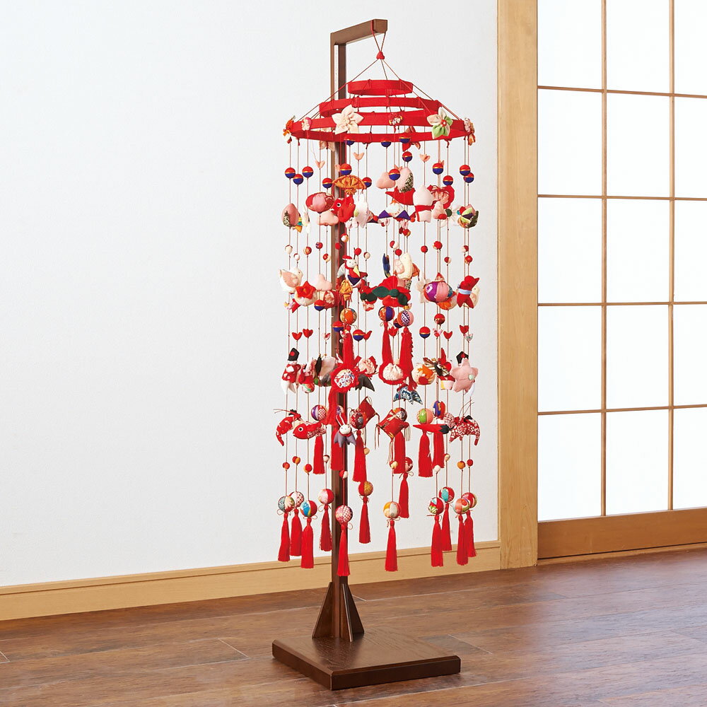 【クーポン10％OFF 1/26迄】 〈地球屋〉ちりめんつるし雛飾り 3段21本 ひな人形 年中行事用品 季節商品 LX5016 ＼LINE友だち登録でクーポン／