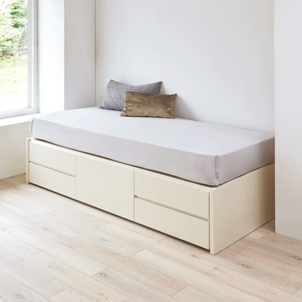 Gel Beds - ≪幅83cm・レギュラー長さ199cm≫ 省スペース対応コンパクト収納ベッド 棚なしタイプ（国産ポケットコイルマットレス付き） 収納付きベッド ベッド 642616 ＼LINE友だち登録でクーポン／