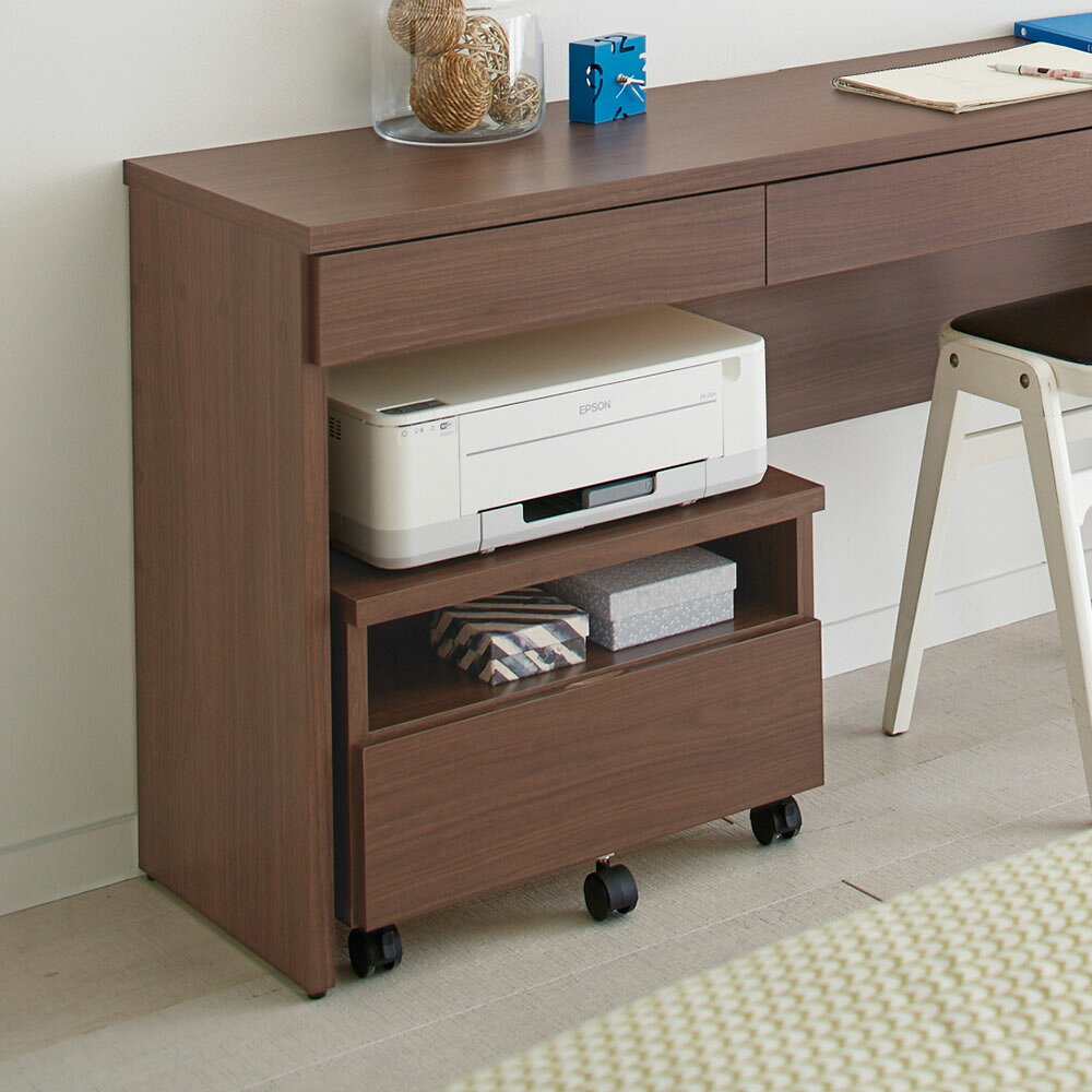 奥行4タイプ選べるデスクシリーズ プリンターワゴン幅53cm 台 ラック リビング収納 588226
