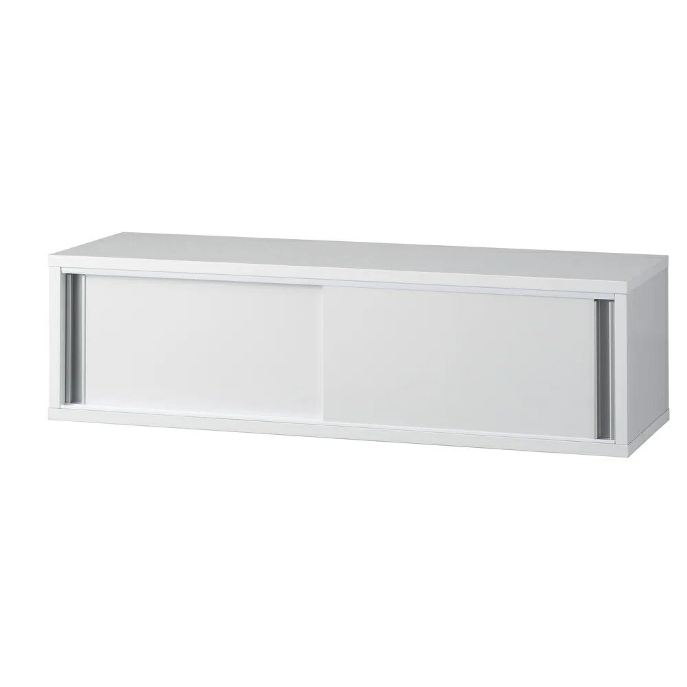 【幅90cm 大容量タイプ】光沢仕上げ 水ハネ対応引き戸カウンター上収納庫 シンク 水周り キッチン用品収納 630333 ＼LINE友だち登録でクーポン／