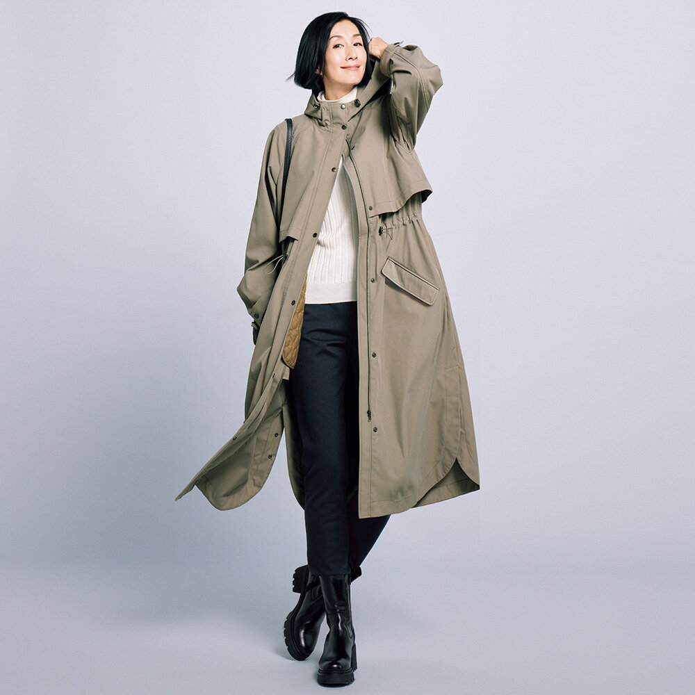 キルトライナーベスト付き はっ水 コート ロングコート コート 128901 ＼LINE友だち登録でクーポン／