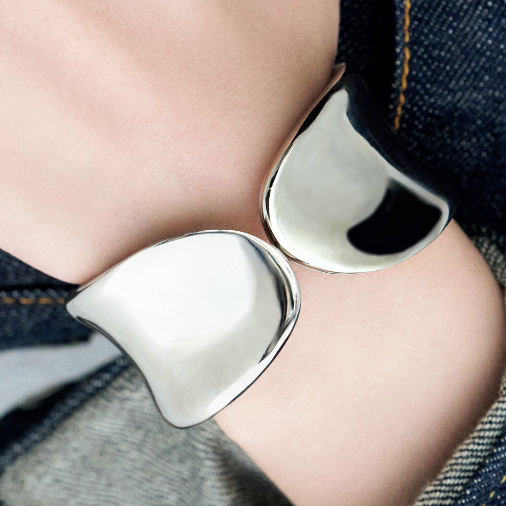 ieLS/イエルズ ステンレス ボリューム バングル ブレスレット バングル ジュエリー アクセサリー J01406 ＼LINE友だち登録でクーポン／