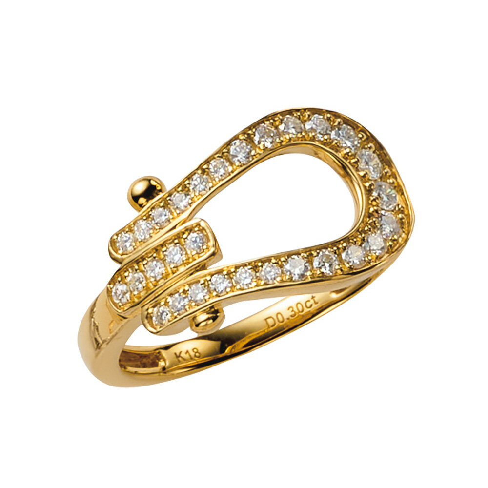 K18 0.3ctダイヤ 馬蹄リング ダイヤモンド ジュエリー アクセサリー J08309 ＼LINE友だち登録でクーポン／