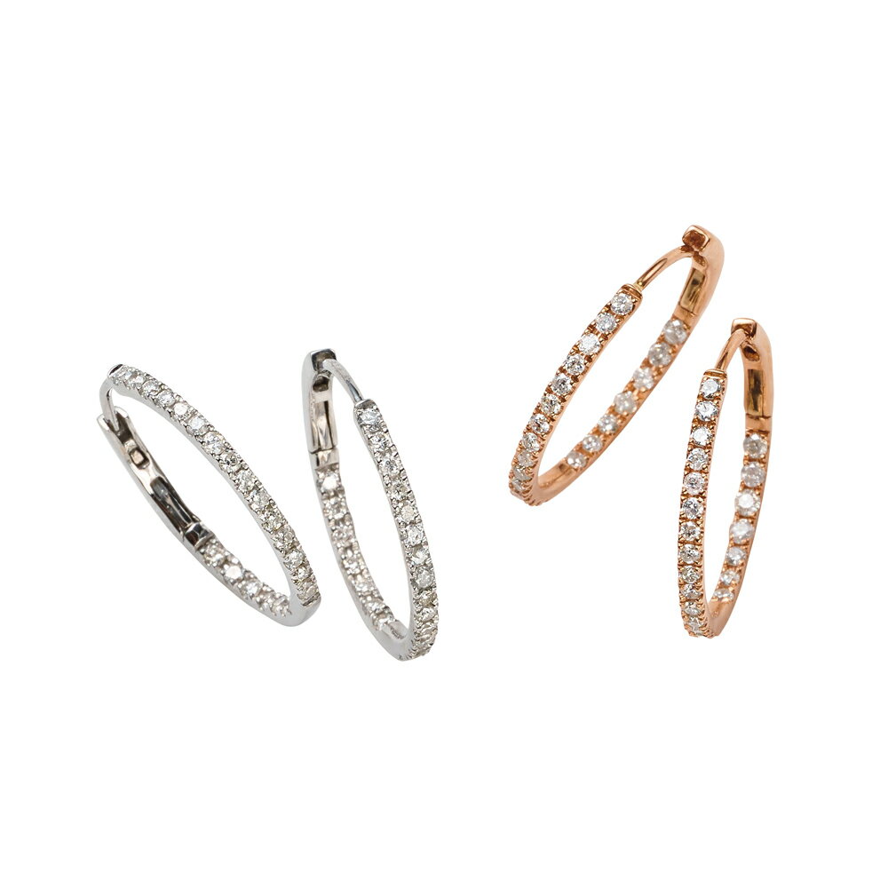 K18 0.5ctダイヤ フープピアス ダイヤモンド ジュエリー アクセサリー J09603 ＼LINE友だち登録でクーポン／